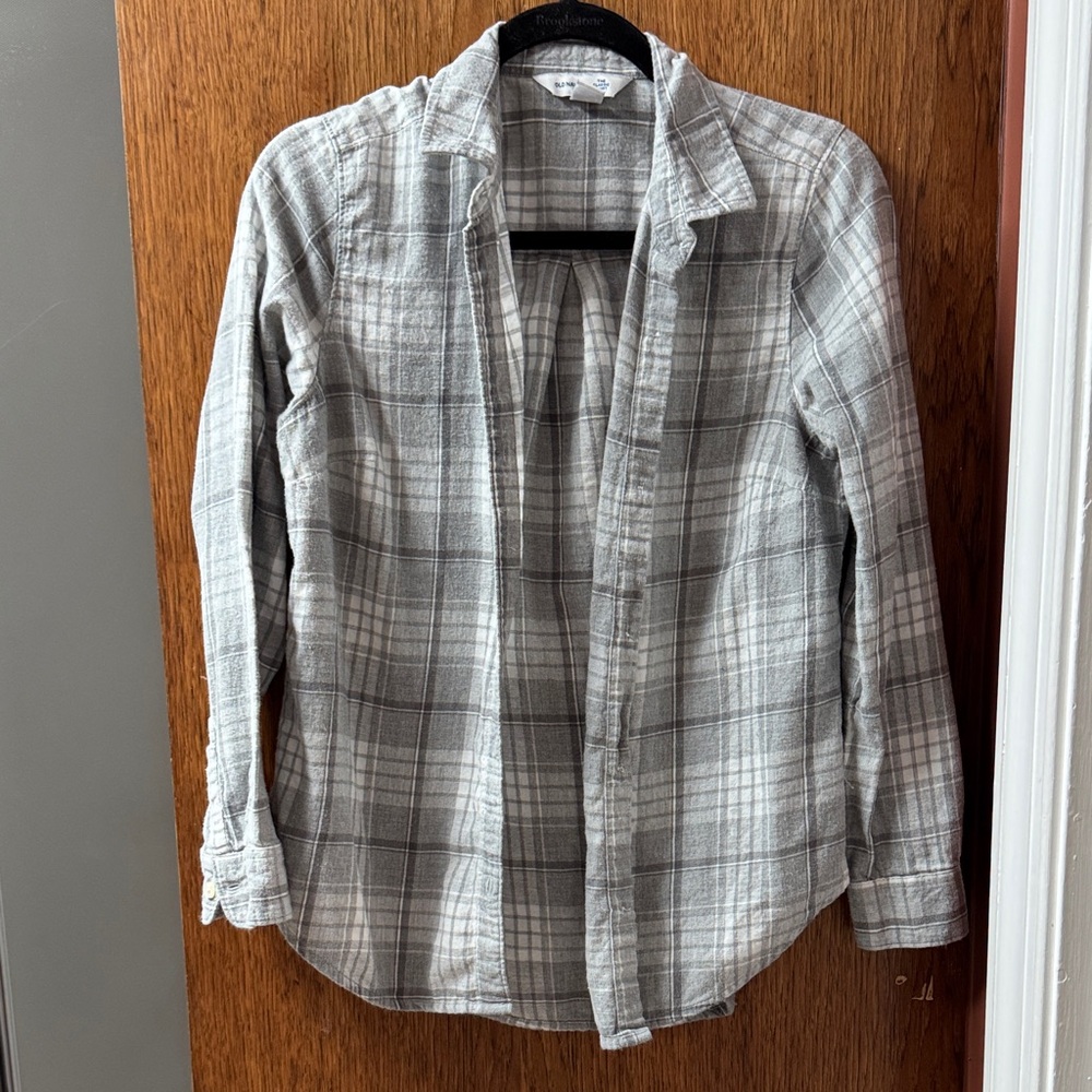 Old Navy Gray Checkered Shirt